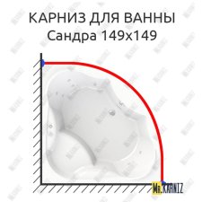 Карниз для ванны Radomir Сандра 149х149 Усиленный 20 мм MrKARNIZ
