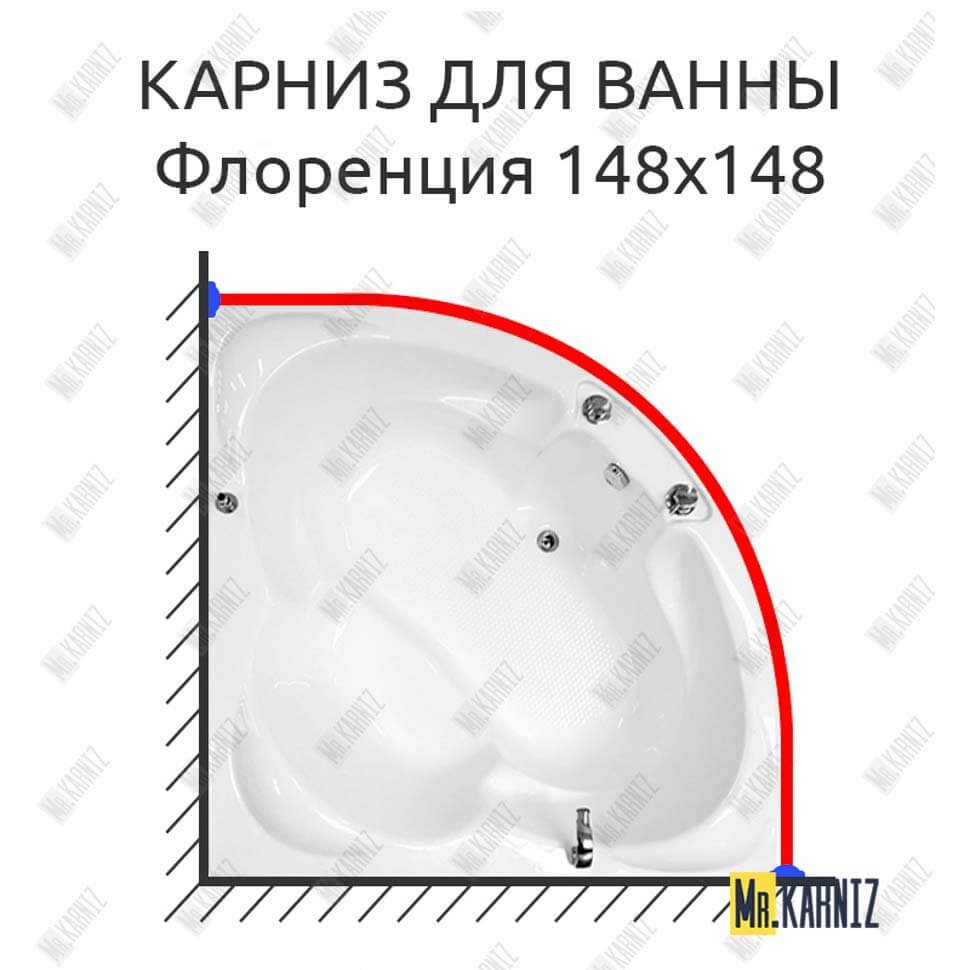 Карниз для ванны Radomir Флоренция 148х148 Усиленный 20 мм MrKARNIZ Карниз для ванны Radomir Флоренция 148х148 Усиленный 20 мм MrKARNIZ