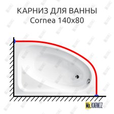 Карниз для ванны Besco Cornea 140x80 Усиленный 25 мм MrKARNIZ