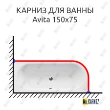 Карниз для ванны Besco Avita 150х75 Усиленный 25 мм MrKARNIZ