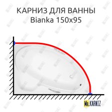 Карниз для ванны Besco Bianka 150х95 Усиленный 25 мм MrKARNIZ