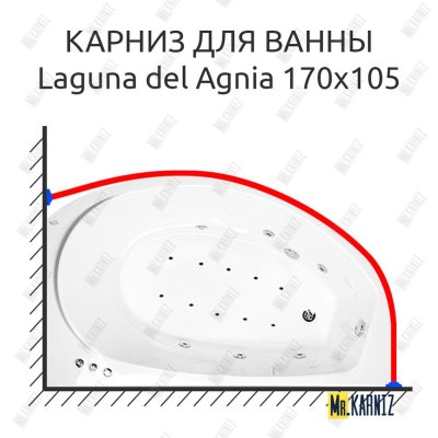 Карниз для ванны Akrilan Laguna del Agnia 170х105 Усиленный 20 мм MrKARNIZ