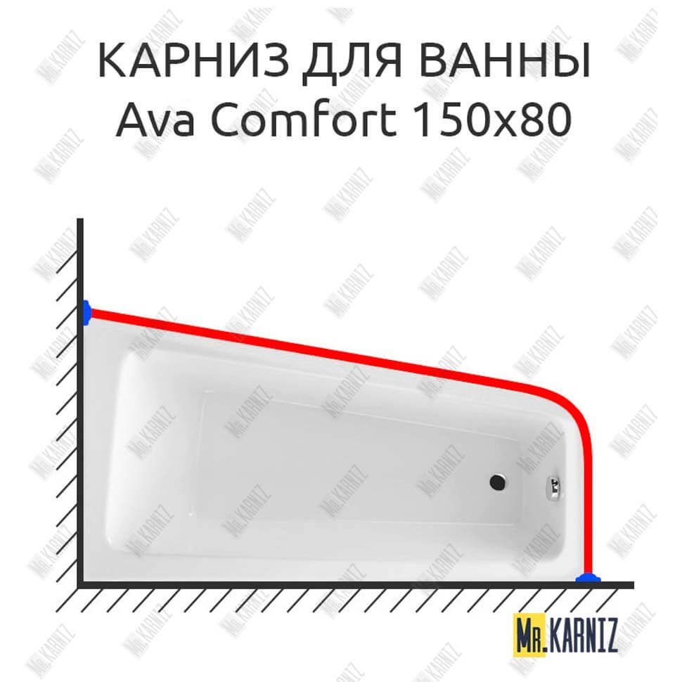 Карниз для ванны Excellent Ava Comfort 150х80 Усиленный 20 мм MrKARNIZ Карниз для ванны Excellent Ava Comfort 150х80 Усиленный 20 мм MrKARNIZ