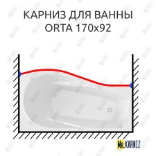 Карниз для ванны Alex Baitler Orta Передний борт 170х92 Усиленный 25 мм MrKARNIZ