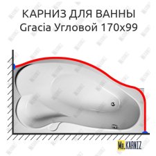 Карниз для ванны 1 MarKa Gracia Угловой 170х99 Усиленный 25 мм MrKARNIZ