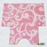Комплект ковриков для ванной и туалета Узоры розовый фото 1
