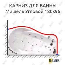 Карниз для ванны Triton Мишель Угловой 180х96 Усиленный 25 мм MrKARNIZ
