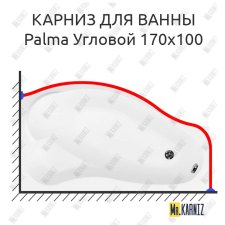 Карниз для ванны Aquanet Palma Угловой 170х100 Усиленный 25 мм MrKARNIZ