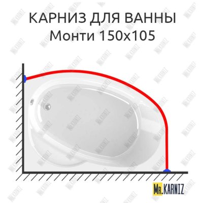 Карниз для ванны Radomir Монти Угловой 150х105 Усиленный 20 мм MrKARNIZ